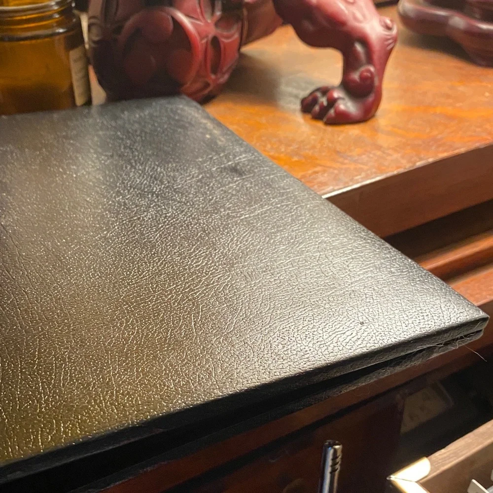 Business Black Leather Portfolio 3 Ringed Binder $$